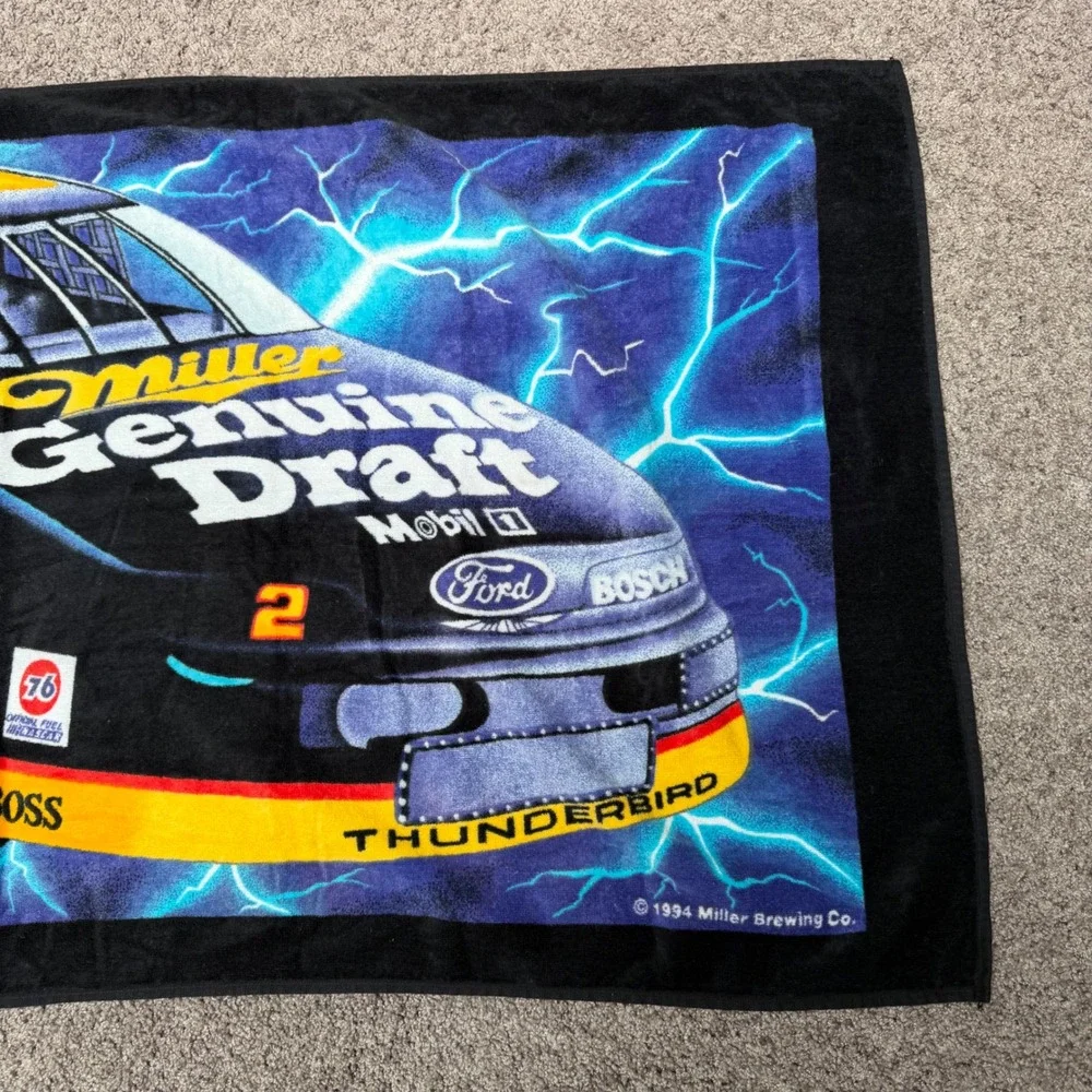 Vintage 1994 Rusty Wallace #2 Miller Genuine Draft NASCAR‎ Racing Towel 57x28